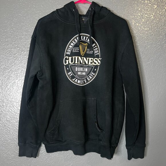 Guinness Black Hoodie Sweatshirt Men’s Size M – St. James’s Gate Dublin Logo - Picture 1 of 4